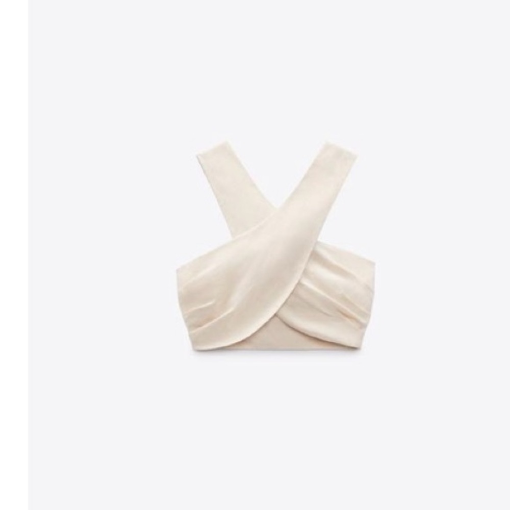 Zara Cream Cross-Front Tank Top